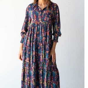 Floral Blue Maxi Dress